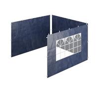 Relaxdays Gazebo Side Panels, 3X Set, 2x3m, Waterproof, Easy Fastener, Party Tent, Plastic, Window, Blue, 200 x 300 x 0.1 cm