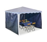 Relaxdays Gazebo Side Panels, 3X Set, 2x3m, Waterproof, Easy Fastener, Roof, Party Tent, Plastic, No Window, Darkblue, 200 x 300 x 0.1 cm
