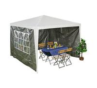 Relaxdays Gazebo Side Panels, 3x Set, 2x3m, Waterproof, Easy Fastener, Roof, Party Tent, Plastic, with Window, Grey