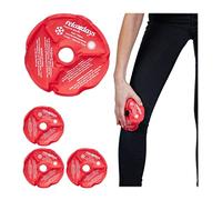 Relaxdays Gel Knee Pads, Set of 4, Cold & Warm Compress, Cooling Pack, First Aid, Cut Out for Kneecap, Pain Relief, Red, 1.5 x 14 cm