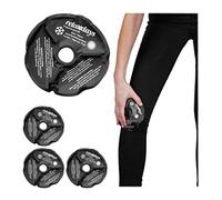 Relaxdays Gel Knee Pads, Set of 4, Cold & Warm Compress, Cooling Pack, First Aid, Cut Out Kneecap, Pain Relief, Black, 1.5 x 14 cm