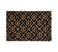 Relaxdays Geometrical Pattern Door mat Doormat Coir Welcome, 40 x 60 cm, Inside & Outside, Non-Slip, Natural Coir/Black