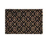 Relaxdays Geometrical Pattern Door mat Doormat Coir Welcome, 40 x 60 cm, Inside & Outside, Non-Slip, Natural Coir/Black