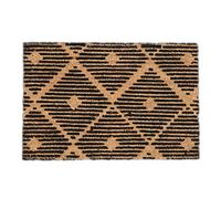 Relaxdays Geometrical Pattern Door mat Doormat Coir Welcome, 40 x 60 cm, Inside & Outside, Non-Slip Wiper, Black/Brown