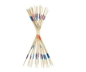 Relaxdays Giant Mikado, XXL Pick-up Sticks Game For Kids & Adults, Outdoors, Garden Mikado, 31 Sticks, 90 cm, Natural/Coloured