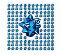 Relaxdays Gift Bows, Set of 200, Self-Adhesive, Decorative for Christmas & Birthdays, WXD: 5x5 cm, Blue, Plastic, 2 x 5 x 5 cm