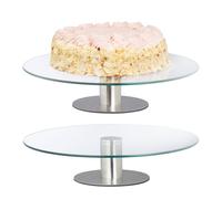 Relaxdays Glass Cake Stands, Set of 2