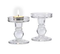 Relaxdays Glass candle holders, 2 pcs
