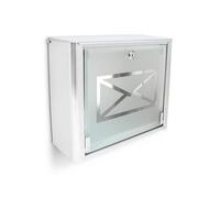 Relaxdays Glass Letter Box with Envelope Logo