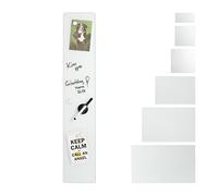 Relaxdays Glass Magnetic Dry Erase Memo Board, Writable, 3 Magnets, Safety Glass Magnet Board, White