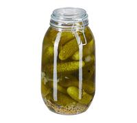 Relaxdays Glass Preserving Jar, 3 Litre, with Clip Top Lid, for Pickling, Canning & Pantry Storage, Transparent
