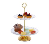 Relaxdays Glass serving stand with 2 tiers