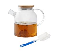 Relaxdays Glass teapot, bamboo lid