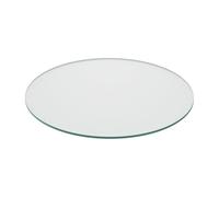 Relaxdays Glass Top, 8mm Thick, Tempered ESG, Safety Screen for Table & Fireplace, Fireproof, Round, Ø 50cm, Transparent, 50 cm