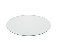 Relaxdays Glass Top, 8mm Thick, Tempered ESG, Safety Screen for Table & Fireplace, Fireproof, Round, Ø 80cm, Transparent, 80 cm