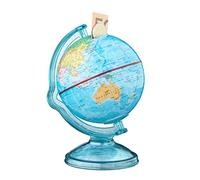 Relaxdays Globe Savings Box, HxWxD: 16.5 x 14 x 14 cm, World Money Box, Piggy Bank, Multicolour