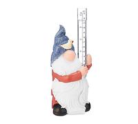 Relaxdays Gnome with Rain Gauge, Weatherproof, Analogue Indicator, 18 x 8.5 x 8 cm, Garden Decor, Multicoloured, 22 x 8.5 x 8 cm