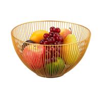 Relaxdays Gold-Coloured Metal Fruit Basket