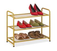 Relaxdays Gold Metal Shoe Rack