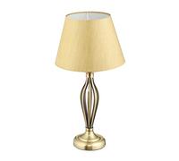 Relaxdays, Gold Shade Lamp, Decorative Table Lamp with Switch, Antique Design, E27 Base, Decorative Lamp, HD: 53 x 27 cm, Steel, Fabric, 53 x 27 x 27 cm
