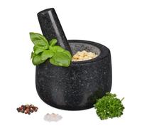 Relaxdays Granite pestle and mortar, 12 cm