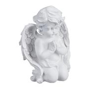 Relaxdays Grave Angel, Praying, Artificial Stone, Weather, Frost-& UV-resistant, HxWxD: 20 x 15 x 11 cm, Decor, White, Polyresin