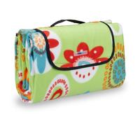 Relaxdays Green Flower Picnic Blanket