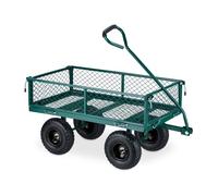 Relaxdays Green Heavy-Duty Cart with Black Rims