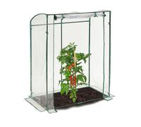 Relaxdays Tomato Greenhouse, PVC Cover, HWD: 170 x 130 x 75 cm, Walk-in Cultivation Room with Door, Transparent/Green