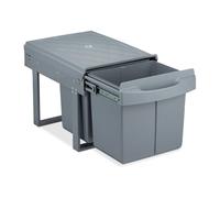Relaxdays Grey Built-in Waste Disposal Unit 2x15L