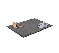 Relaxdays Grey Dirt Trapping Mat, Indoor Doormat, Large Dirt Catcher, Thin Door Mat, 90x120 cm, Black-Grey