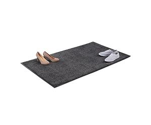 Relaxdays Grey Dirt Trapping Mat, Indoor Doormat, Large Dirt Catcher, Thin Door Mat, 90x150 cm, Black-Grey