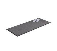 Relaxdays Grey Dirt Trapping Mat, Indoor Doormat, Large Dirt Catcher, Thin Door Mat, 80x200 cm, Black-Grey