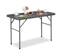 Relaxdays Grey Folding Garden Table for 4 People
