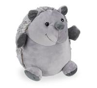 Relaxdays Hedgehog Door Stop, Fabric, for Floor, Heavy, Soft, Decorative Animal Doorstopper, 19.5 cm Tall, Grey, Polyester