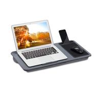 Relaxdays Laptop Tray, with Mouse Pad, WxD: 57.5 x 30 cm, Non-slip Strips, Carrying Handle, Comfortably Work from Home, Fibreboard, 6.5 x 57.5 x 30