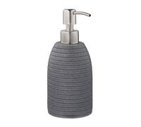 Relaxdays Grey ribbed pump soap dispenser in grey