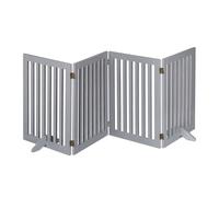 Relaxdays Safety Gate for Children & Pets, Retractable, with Feet and Floor Protectors, Free-Standing, 70 x 207 cm, Grey, Fibreboard