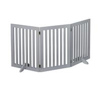 Relaxdays Safety Gate for Children & Pets, Retractable, with Feet and Floor Protectors, Free-Standing, 70 x 154 cm, Grey, Fibreboard