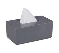 Relaxdays Grey Tissue Box with Bamboo Lid