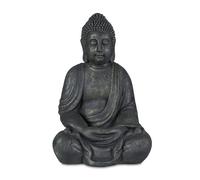 Relaxdays Grey Vintage-Looking Buddha Statue 70 cm