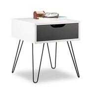 Relaxdays Grey-White Bedside Table