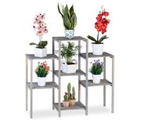 Relaxdays Grey Wooden Flower Rack