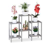 Relaxdays Grey Wooden Flower Rack