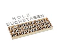 Relaxdays Grey Wooden Letters Set 324 pcs.