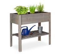 Relaxdays Grey Wooden Raised Garden Bed
