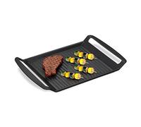 Relaxdays 10031495 grillplatte Grill Plate, Gas & Electric Cooker, Griddle for Meat, Vegetables & Fish, Non-Stick, WXD 23 x 26 cm, Anthracite, Aluminium
