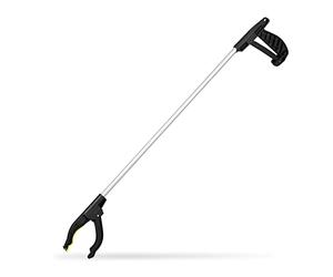 Relaxdays Grip & Grab Aid, Leaf Grabber, Helping Hand Reacher, Grabbing Aid For Seniors, 76 cm, Aluminium, Black/Silver