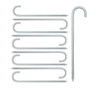 Relaxdays Ground Anchor, Set of 10, XL Tent Pegs, Extra Long, Sturdy Ground Anchor, Camping, Tent Accessories, Steel, 39 cm, Silver