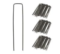 Relaxdays Ground Anchor Set of 150, Hard Soil, Camping, Garden Stakes, Metal, 15cm Length, Ø 2mm, Durable, Black, Alloy Steel, 15 x 3 x 0.2 cm